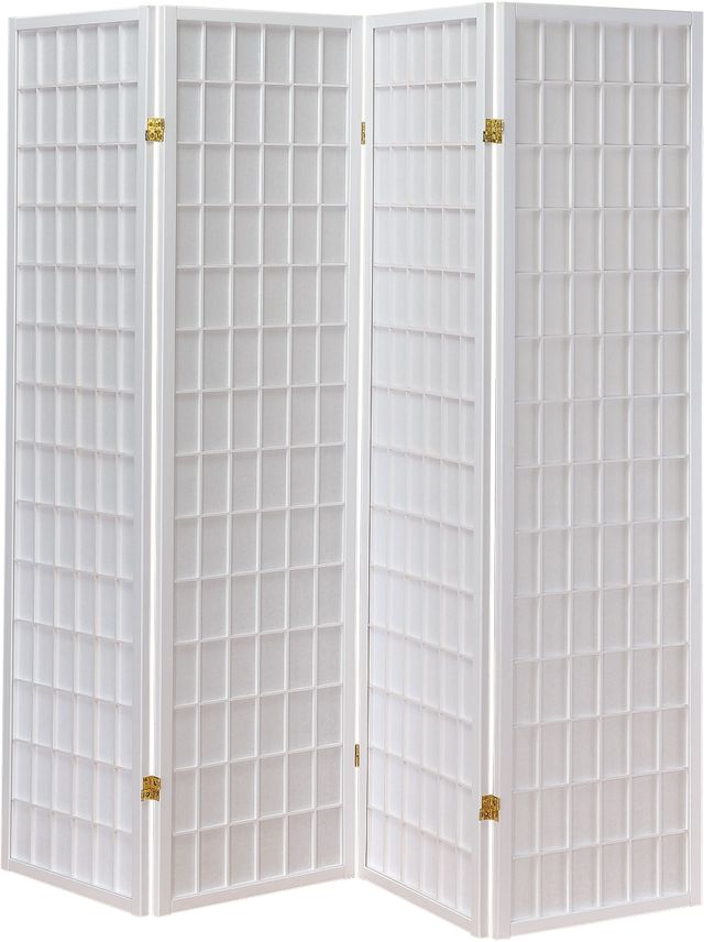 Coaster® Roberto White 4-Panel Folding Screen-0