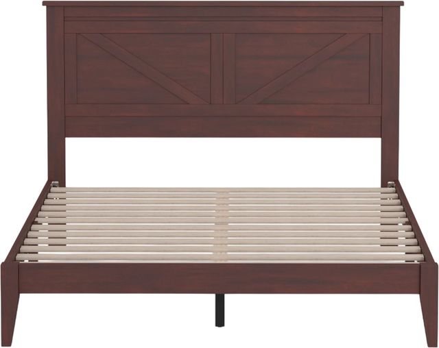 Rize Home Farmhouse Style Classic Cherry Queen Panel Bed-1