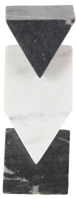 Deco Marche White Geometric Stacked Pyramid Sculpture-0