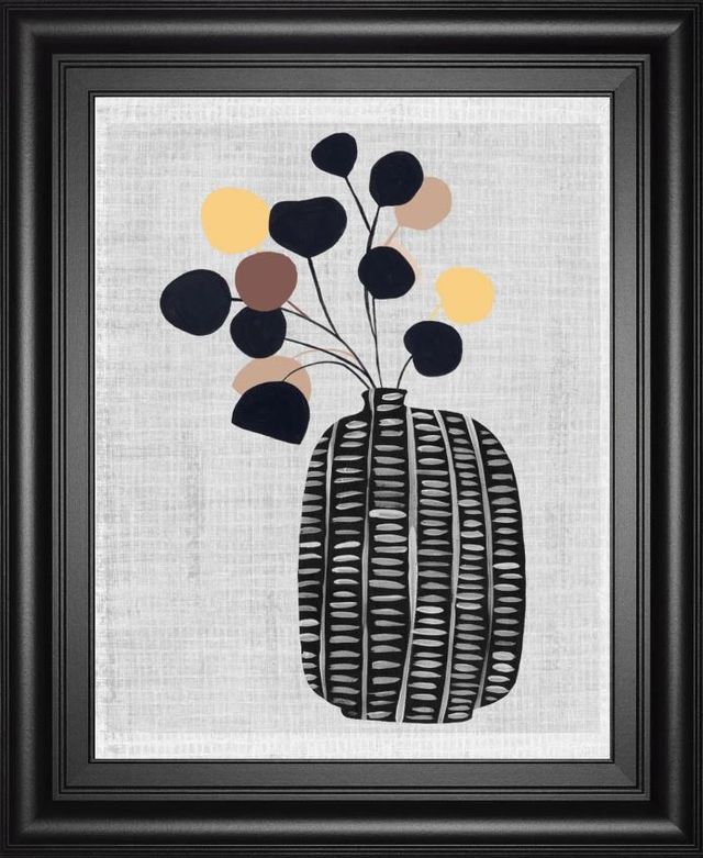 Classy Art Black/Gray Decorated Vase with Plant III by Melissa Wang Wall Art-0