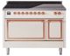 Ilve® Nostalgie II Noblesse 48'' Antique White Pro Style Induction Range with Copper Trim-0