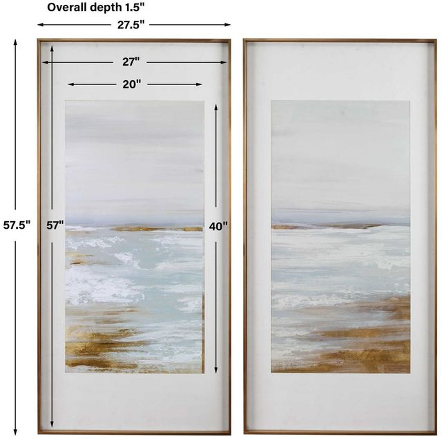 Uttermost® Coastline 2-Piece Multi-Colored Framed Prints Set-3