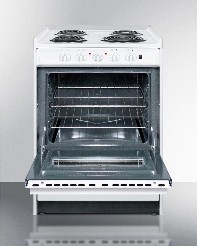 Summit® 24" White Slide in Electric Range-1