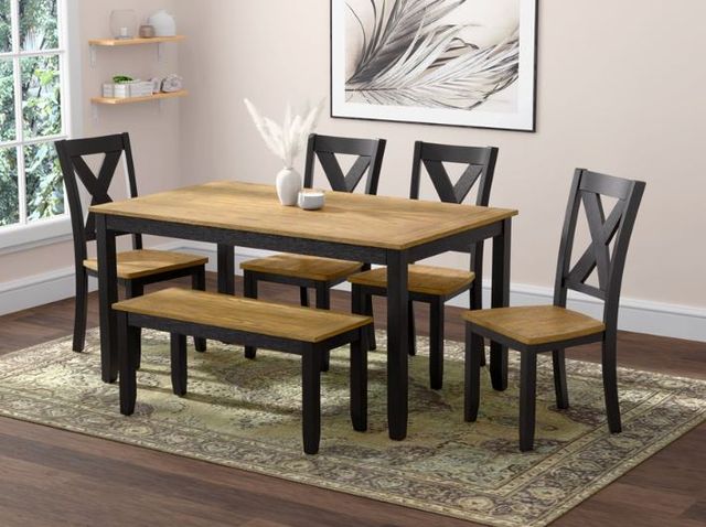 Emerald Home Arlington 6-Piece Black/Brown Dining Table Set-1