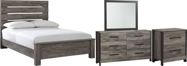 Signature Design by Ashley® Cazenfeld 4-Piece Black/Gray Queen Panel Bed Set-0