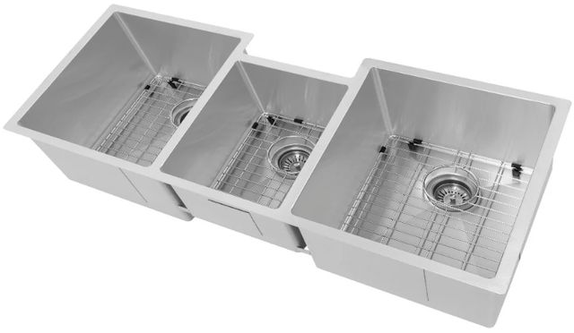 ZLINE Breckenridge Stainless Steel 45" Undermount Triple Bowl Kitchen Sink with Bottom Grid-0
