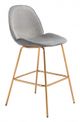 Zuo® Siena Gray and Gold Set of 2 Bar Chair-1