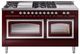Ilve® Nostalgie II Noblesse 60'' Burgundy Pro Style Dual Fuel Range with Chrome Trim-0