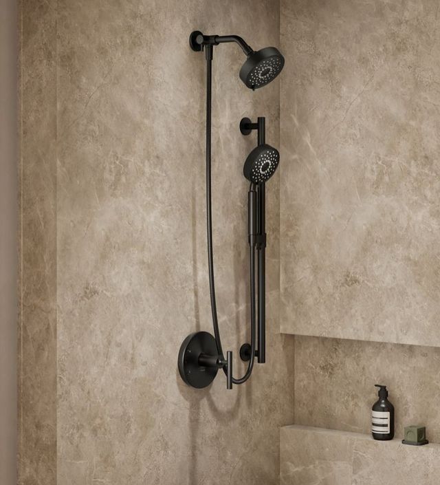 KOHLER® Purist® Matte Black 2.5 GPM Showering Kit-1