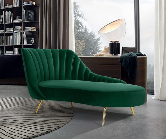 Meridian Furniture Margo Green Velvet Chaise-2