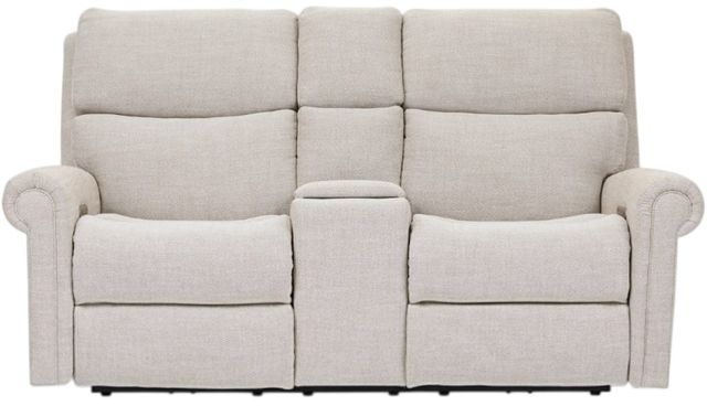 Flexsteel® Customizable Bernard Fabric Power Reclining Loveseat with Console, Headrest and Lumbar-4