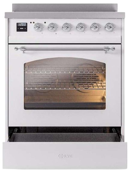 Ilve® Nostalgie II Series 30" White Pro Style Induction Range-2