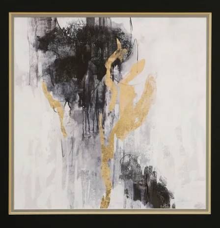 StyleCraft Golden Rain II Black/Gold/White Wall Art-1