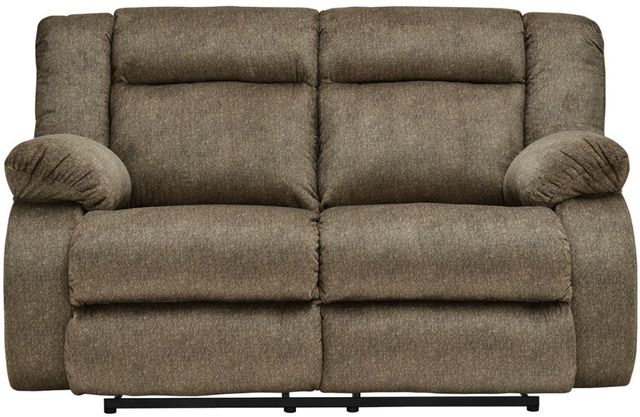 Signature Design by Ashley® Burkner Mocha Reclining Power Loveseat-1
