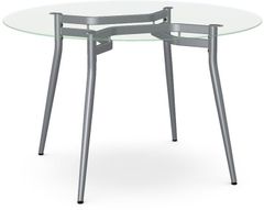 Amisco Customizable Alys 30" Glass Top Round Table with a 48" Diameter Top