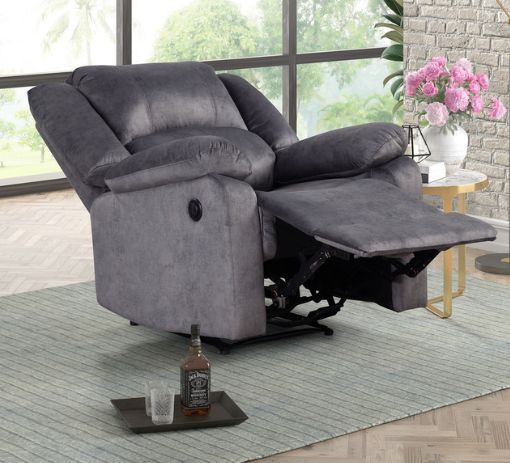 Milton Greens Stars Blue/Gray Power Recliner Chair-1