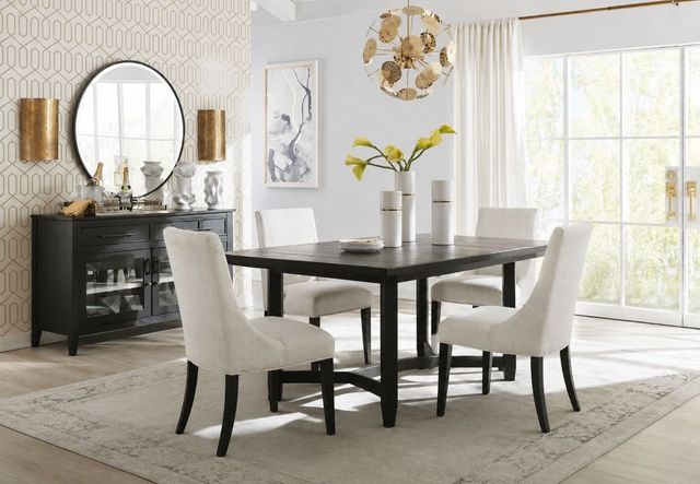 aspenhome® Camden 5-Piece Beige/Domino Upholstered Dining Set-1