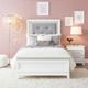 Liberty Furniture Reflections Gray/Pearl White/Rhinestone Full Youth Upholstered Panel Bed-1