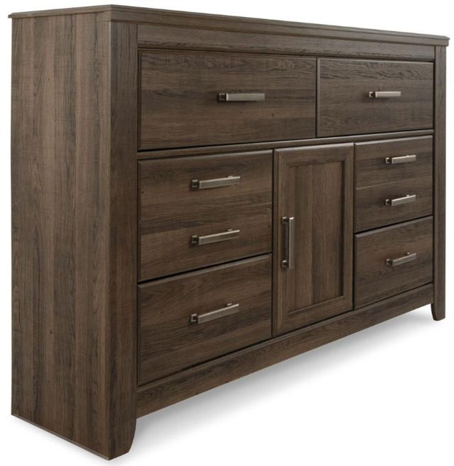 Signature Design by Ashley® Juararo 5-Piece Dark Brown King Panel Bed Set-2