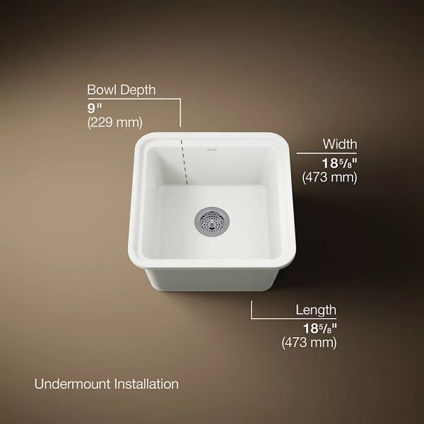 KOHLER® Audrine™ Dune 19" Undermount Workstation Bar Sink-2