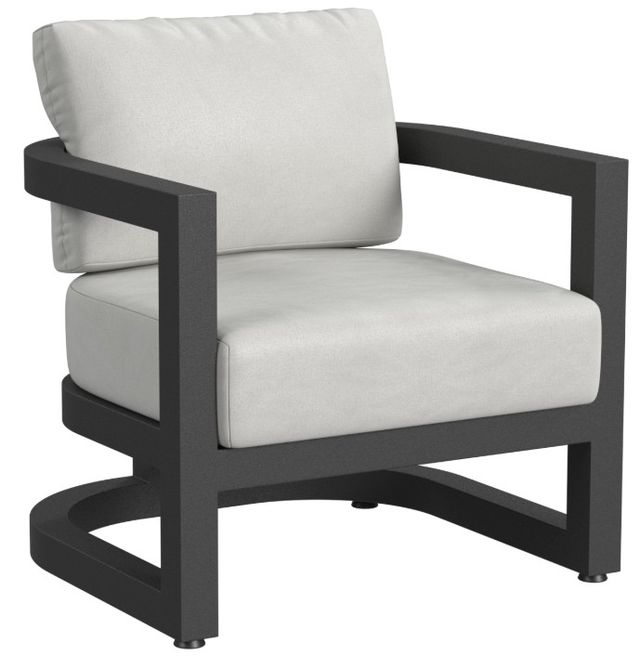 Sunset West Malibu Matte Coal Aluminum Outdoor Club Chair with Cast Silver Cushion-0