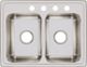 Elkay Lustertone® Classic Lustrous Satin 25" x 19-1/2" x 7-5/8" 4-Hole Equal Double Bowl Drop-In Sink-1