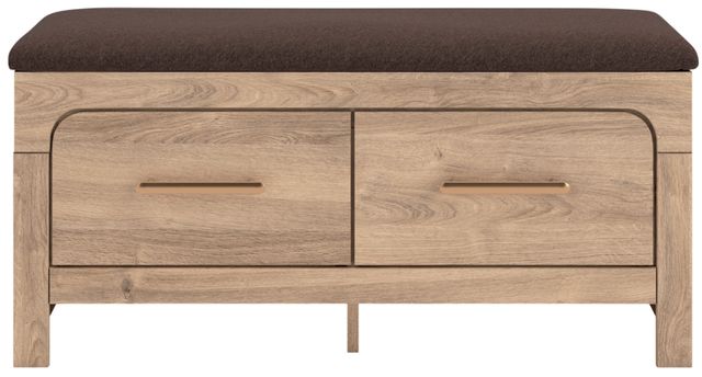 Signature Design by Ashley® Kinlanni Brown/Tan Upholstered Storage Bench-3