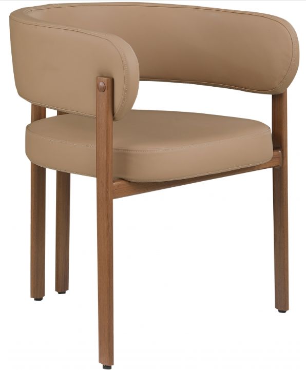 Meridian Furniture Gideon Tan/Walnut Vegan Leather Dining Chair-0