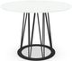 Amisco Customizable Calypso White Glass Dining Table with 42" Tabletop -3