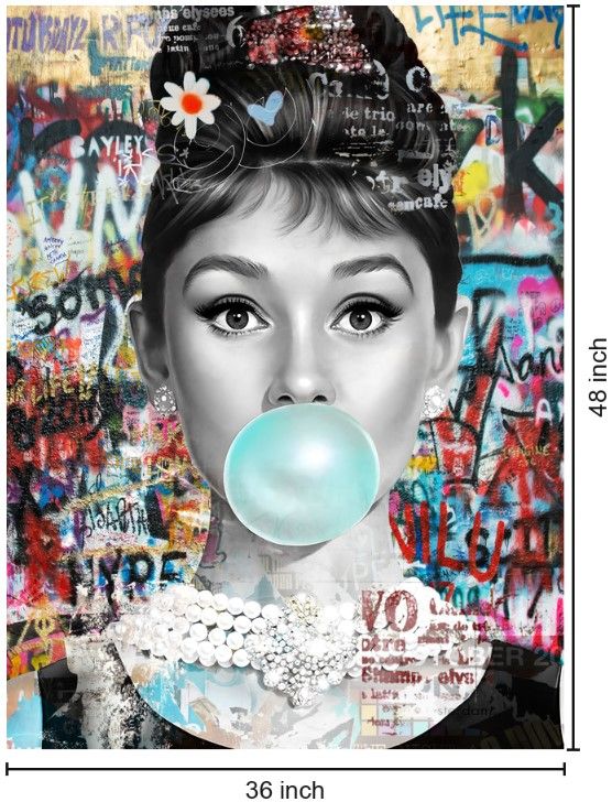 Classy Living Expressive Bubble Gum Audrey Wall Art-2