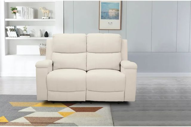Signature Design by Ashley® Marwood Cream Reclining Loveseat-4