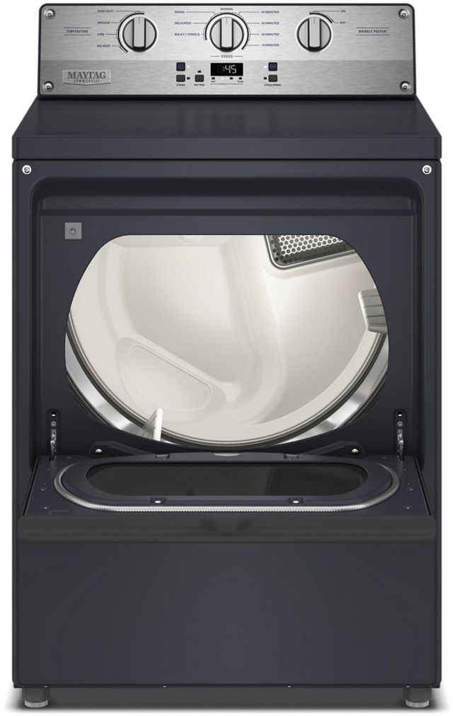 Maytag® Commercial 7.5 Cu. Ft. Midnight Steel Commercial-Grade Vented Electric Dryer-1