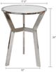 A & B Home White Marble Side Table with Silver Metal Legs -2
