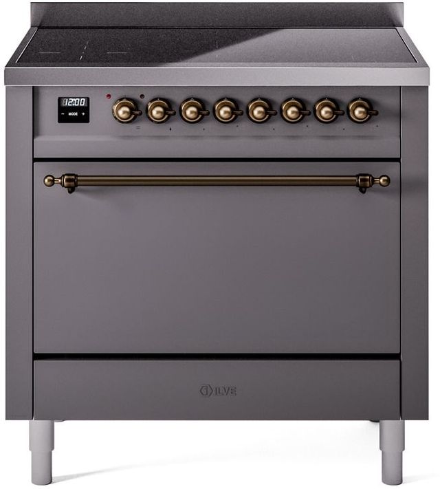 Ilve® Nostalgie II Series 36" Graphite Matte Pro Style Induction Range-0
