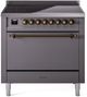 Ilve® Nostalgie II Series 36" Graphite Matte Pro Style Induction Range-0