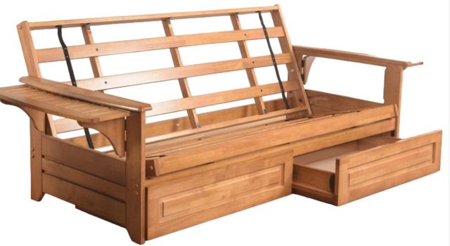Kodiak Furniture Phoenix Canadian/Butternut Full Storage Futon with Mattress-1
