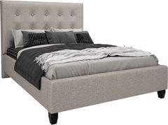 Lit double rembourré personnalisable à sommier avec pied de lit woodland de Beaudoin Adam