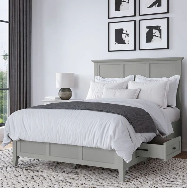 Modus Furniture Grace Elephant Gray California King Platform Storage Bed-1
