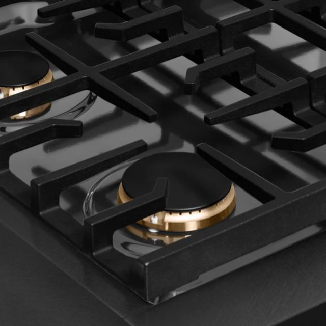 ZLINE Designer Collection Paramount 30" Black Satin Stainless Steel Gas Rangetop with 4 Brass Burners in Black Matte and Champagne Bronze Accents -3