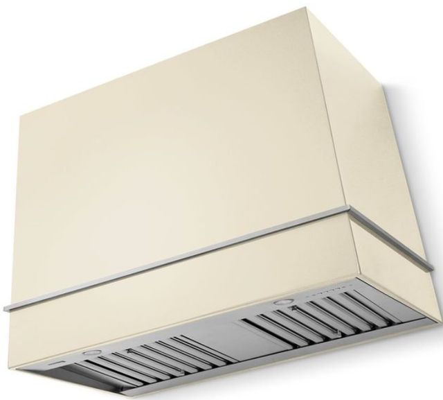 La Cornue CornuFé Loge 44" Morning Dew Wall Mounted Range Hood with Satin Chrome Trim-0