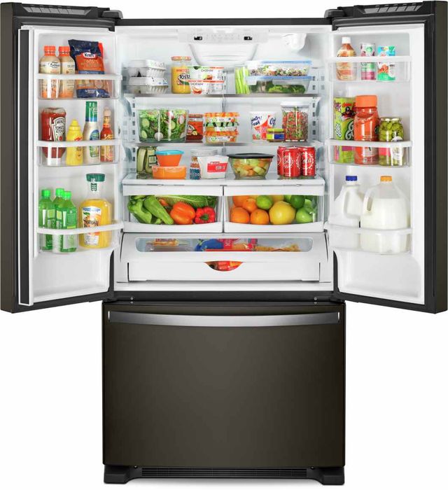 Whirlpool® 22.1 Cu. Ft. Fingerprint Resistant Black Stainless French Door Refrigerator-2