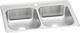 Elkay Celebrity® Brushed Satin 33" x 22" x 7" 1-Hole Equal Double Bowl Drop-In Sink-0