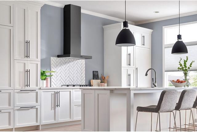 Broan® Elite EW43 Series 30" Black Stainless Steel Convertible T-Style Wall Mount Chimney Range Hood-3