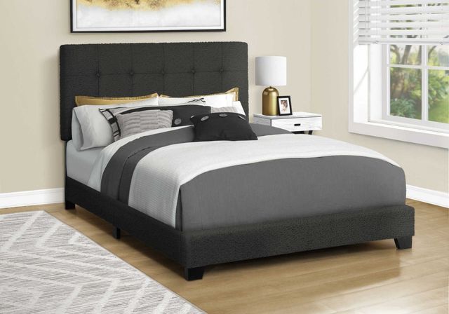 Monarch Specialties Inc. Black Double Panel Bed-1