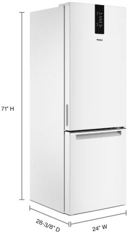 Whirlpool® 24" 13.0 Cu. Ft. White Bottom Freezer Refrigerator-2