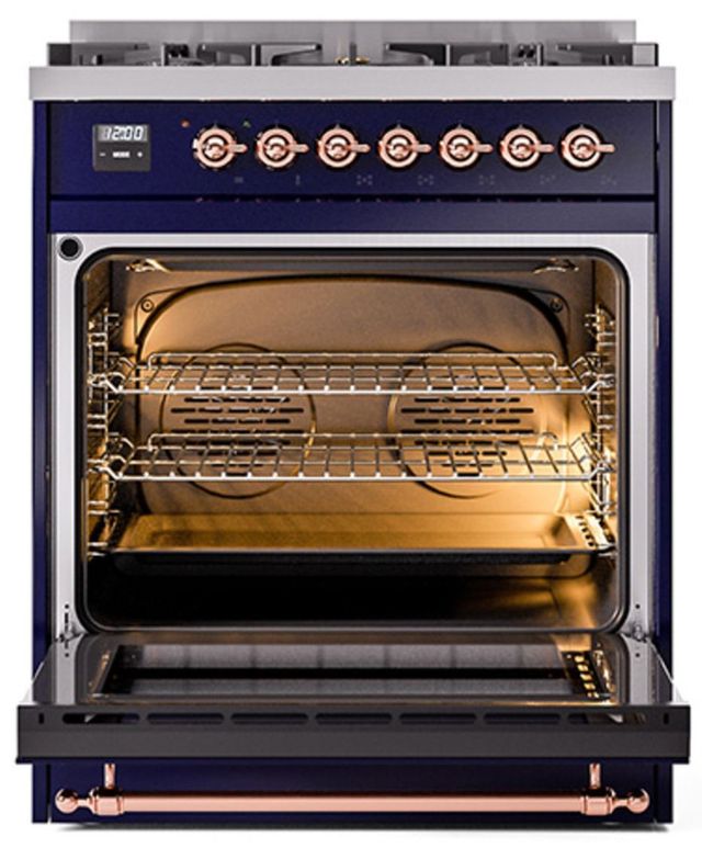 Ilve® Nostalgie II Series 30" Midnight Blue Pro Style Dual Fuel Range-2