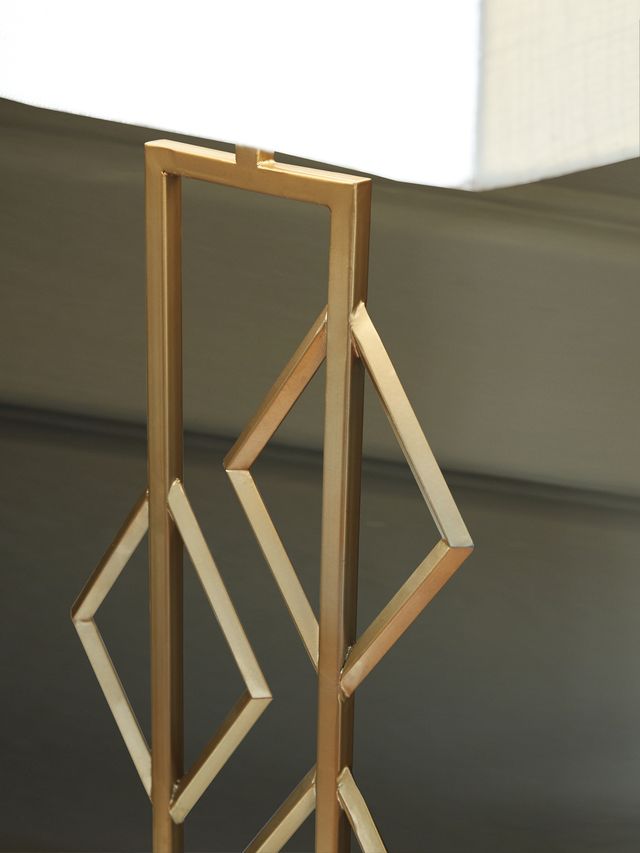 Signature Design by Ashley® Edsel Champagne/White Metal Table Lamp-2