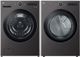 LG 6700 Series Black Steel Front Load Washer & Electric Dryer Package w/ Pedestals-1