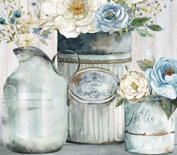 Classy Art French Garden Flowers II by Carol Robinson Wall Art-1