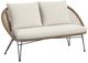 Elements International Grace 4-Piece Black/Natural Fabric/Wooden Outdoor Seating Set-2